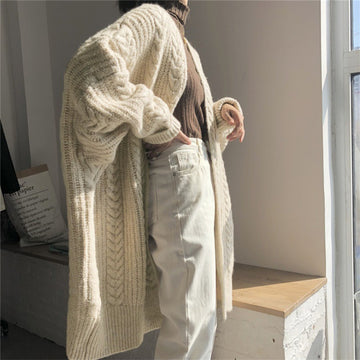 Lang gebreid vest