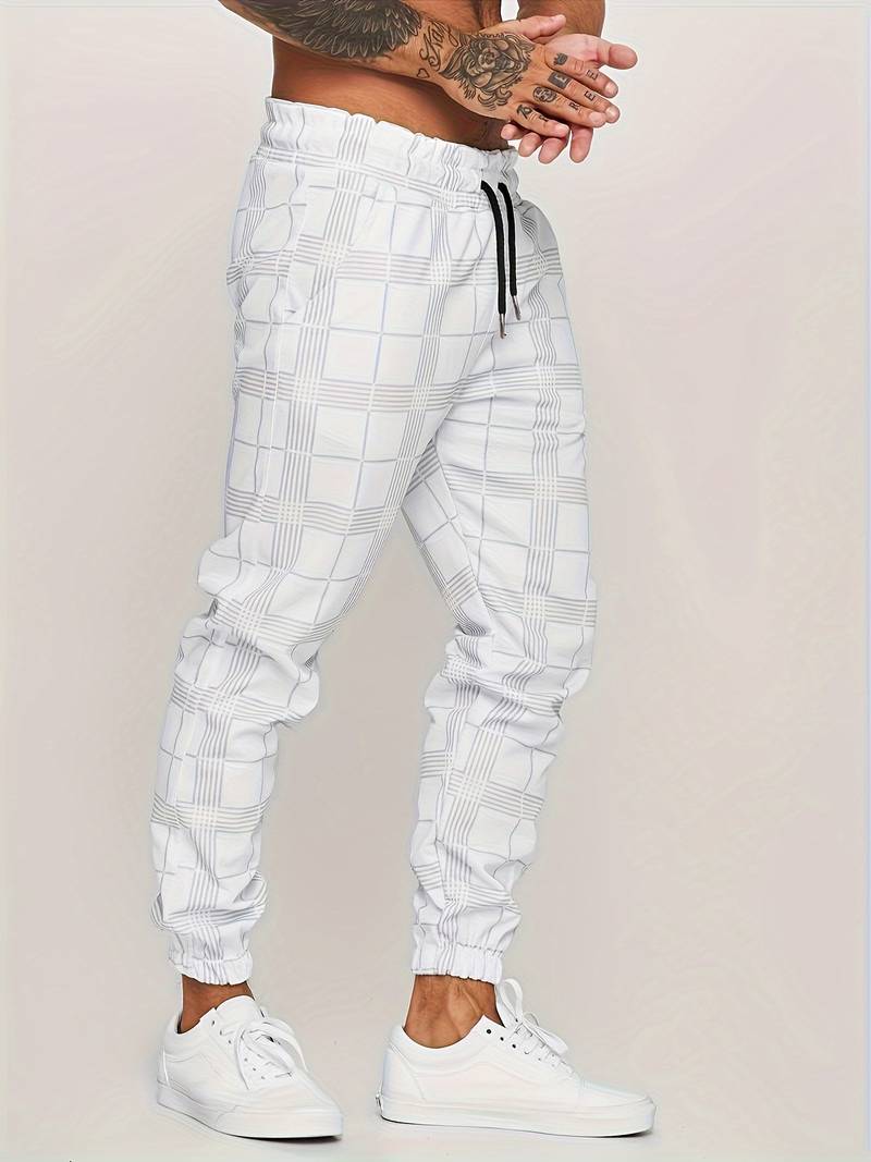 UrbanFit – Geruite Slim Fit Joggers voor Heren