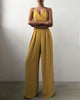 Penelope – Mouwloze Jumpsuit met Hoge Taille en Wijde Pijpen Dames