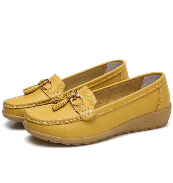 Alinne – Leren Ballerina Schoenen Dames