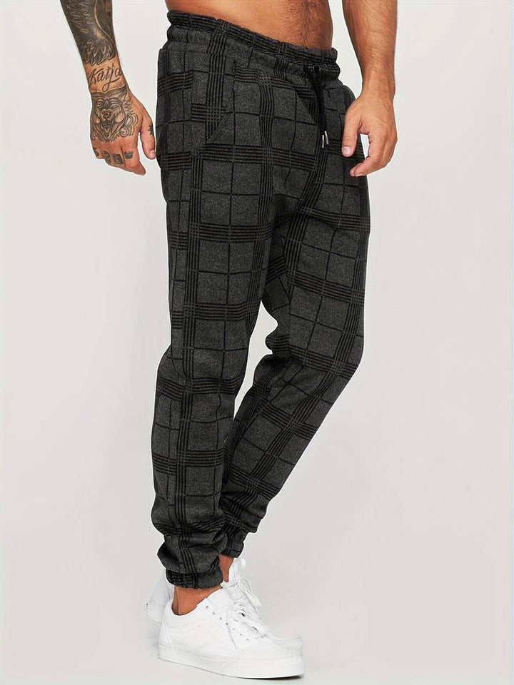 UrbanFit – Geruite Slim Fit Joggers voor Heren