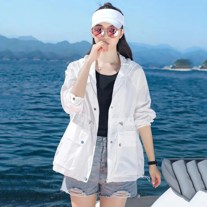 Fien - Lichte zomer windbreaker met capuchon