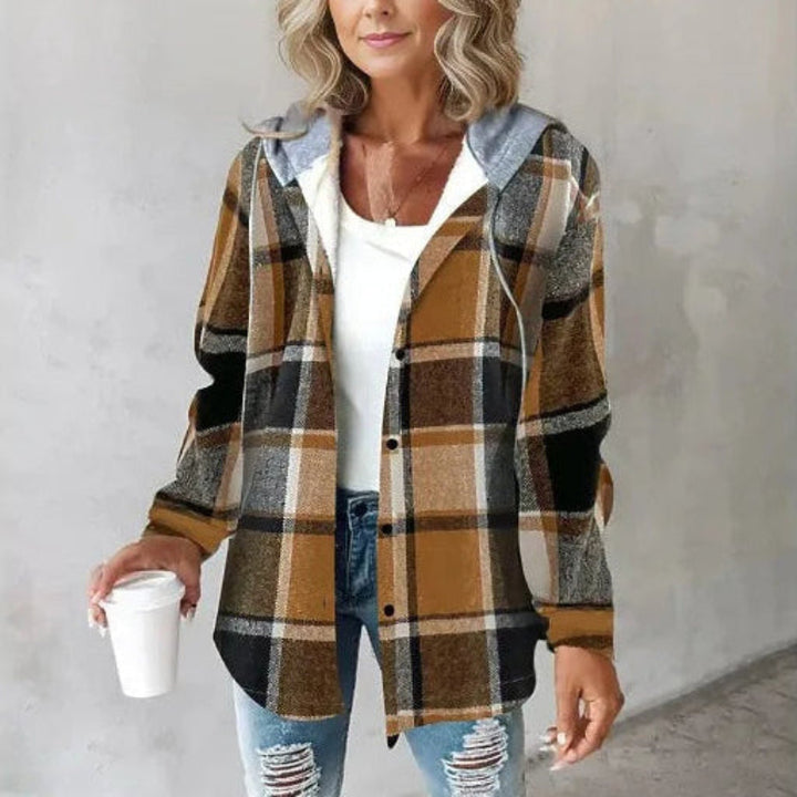 Emily – Geruite Hooded Jas voor Dames