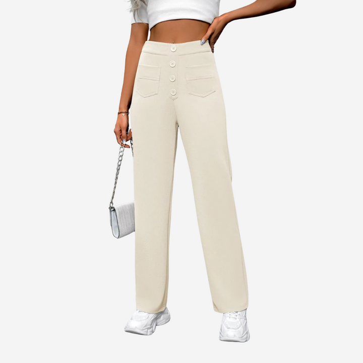 Liva – Rechte Broek met Hoge Taille Dames (kopie)