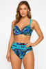 Bikini met Hoge Taille en Bladprint Dames