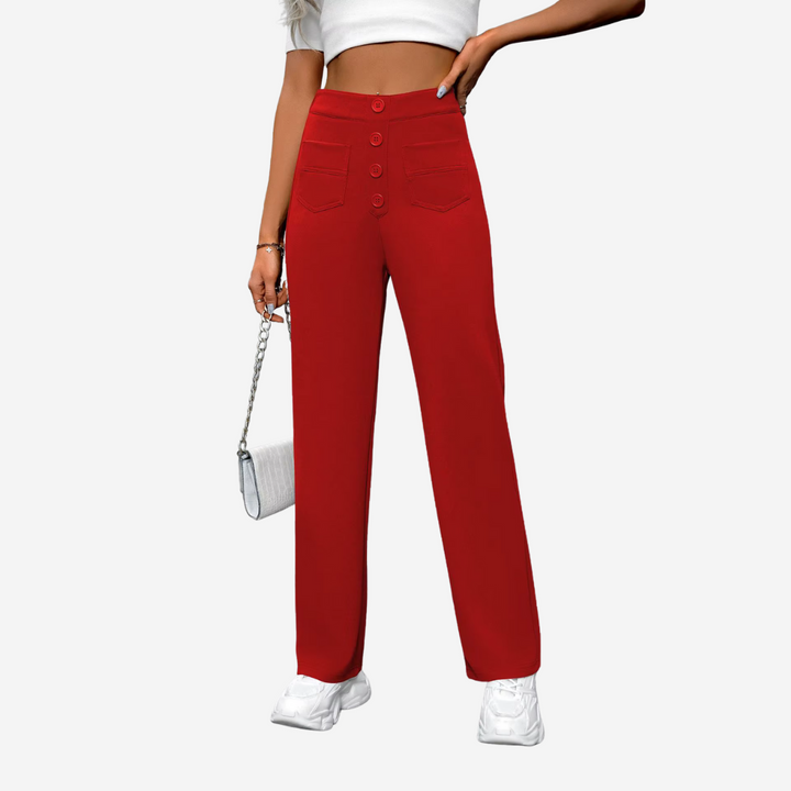 Liva – Rechte Broek met Hoge Taille Dames (kopie)
