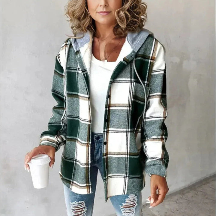 Emily – Geruite Hooded Jas voor Dames