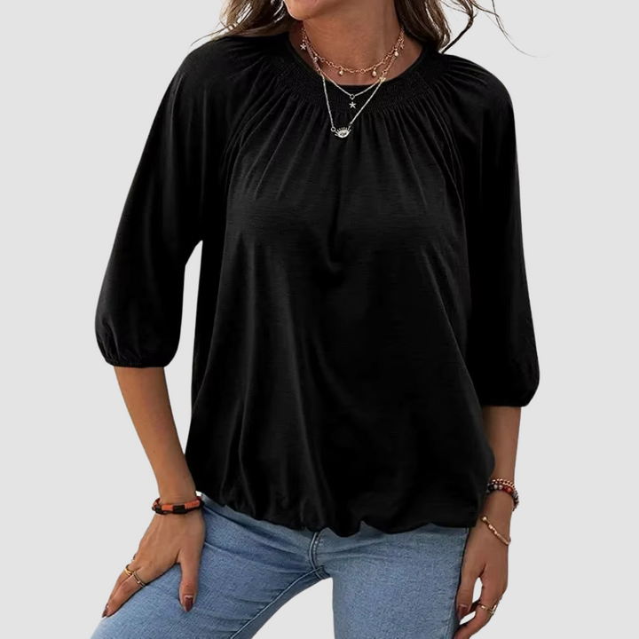 Zoya – Loose-Fit Dames Top met Halve Mouwen