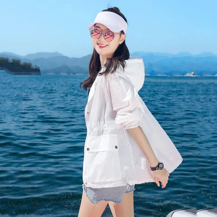 Fien - Lichte zomer windbreaker met capuchon