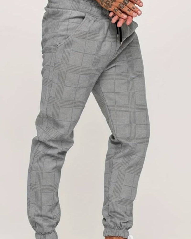 UrbanFit – Geruite Slim Fit Joggers voor Heren
