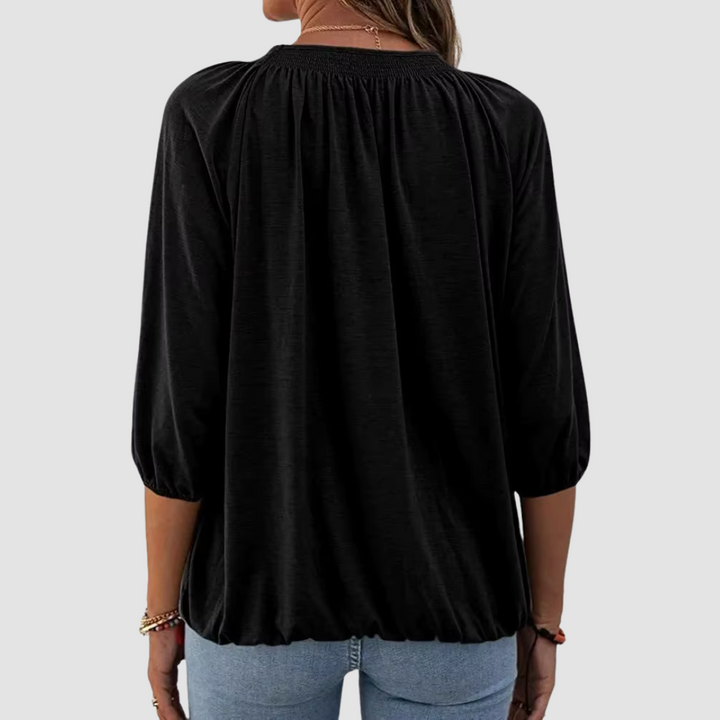Zoya – Loose-Fit Dames Top met Halve Mouwen