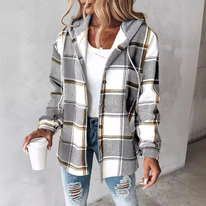 Emily – Geruite Hooded Jas voor Dames