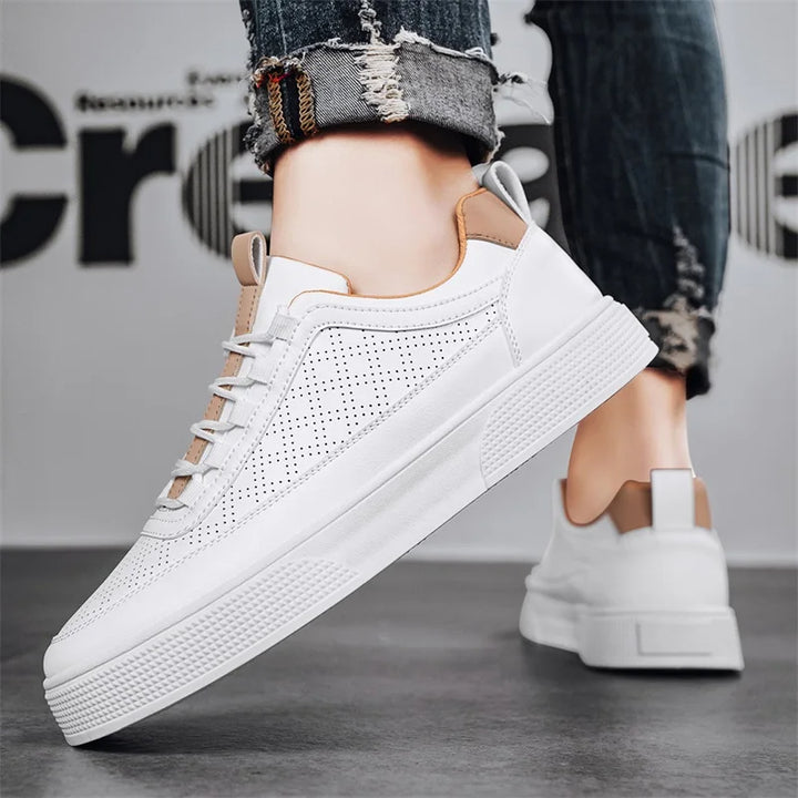 UrbanStride – Luxe Leren Sneakers voor Heren