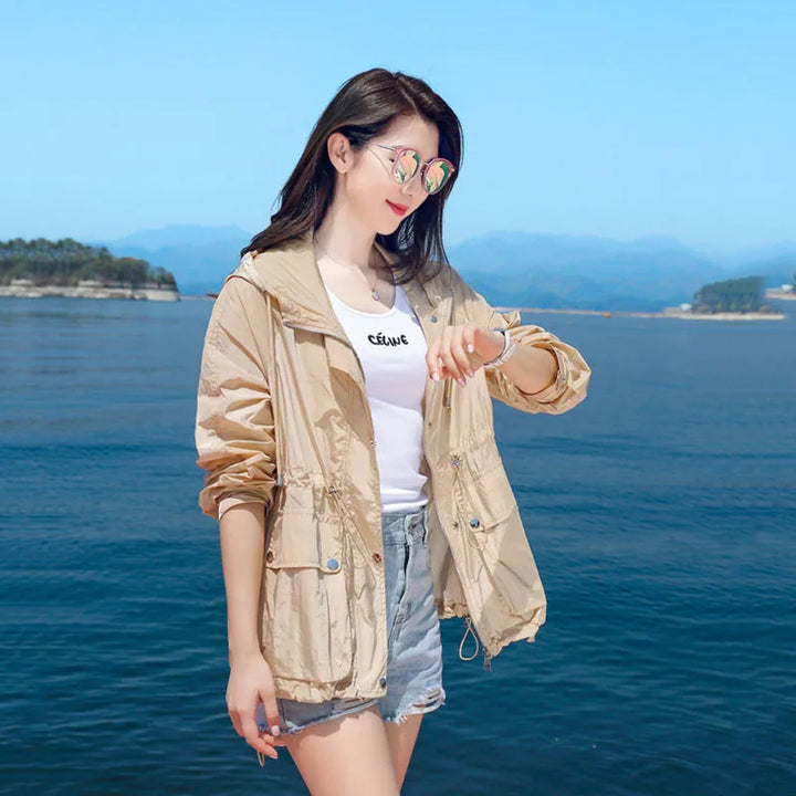 Fien - Lichte zomer windbreaker met capuchon