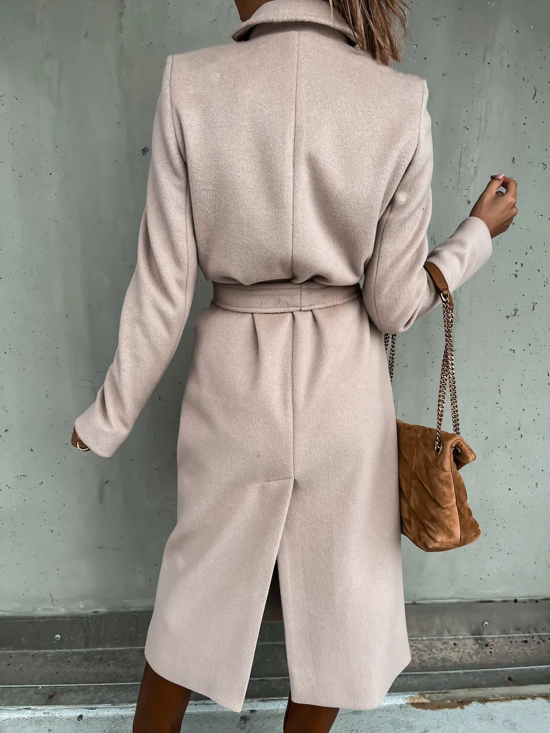 Kinsley – Stijlvolle Wolmix Damesjas met Ceintuur