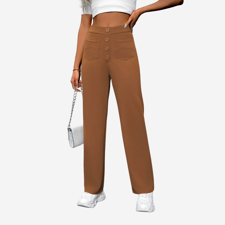 Liva – Rechte Broek met Hoge Taille Dames (kopie)