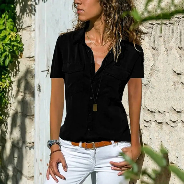 Adelaide – Elegante Blouse met Korte Mouwen Dames