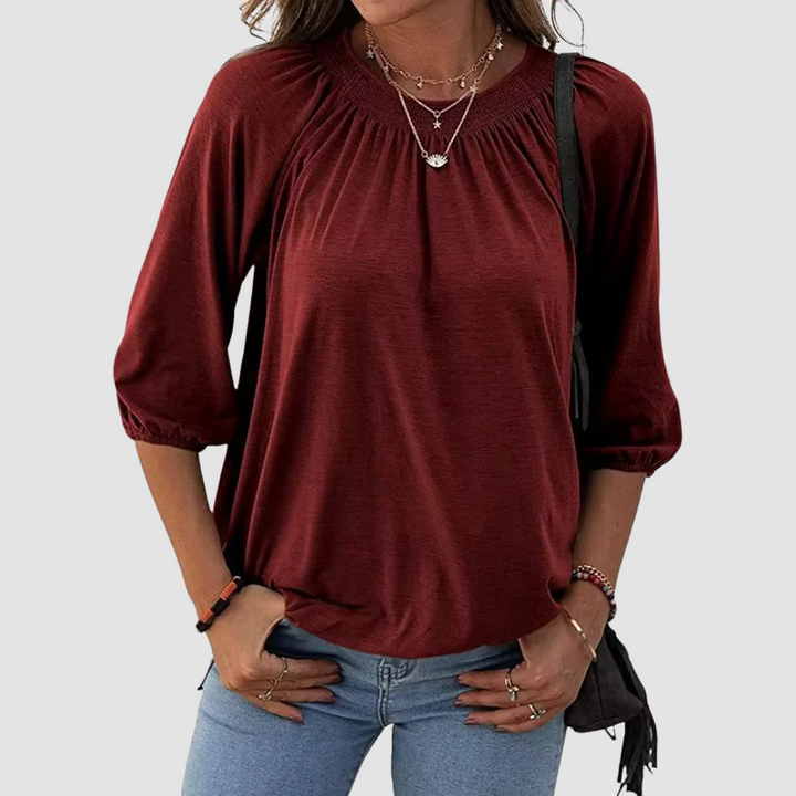 Zoya – Loose-Fit Dames Top met Halve Mouwen