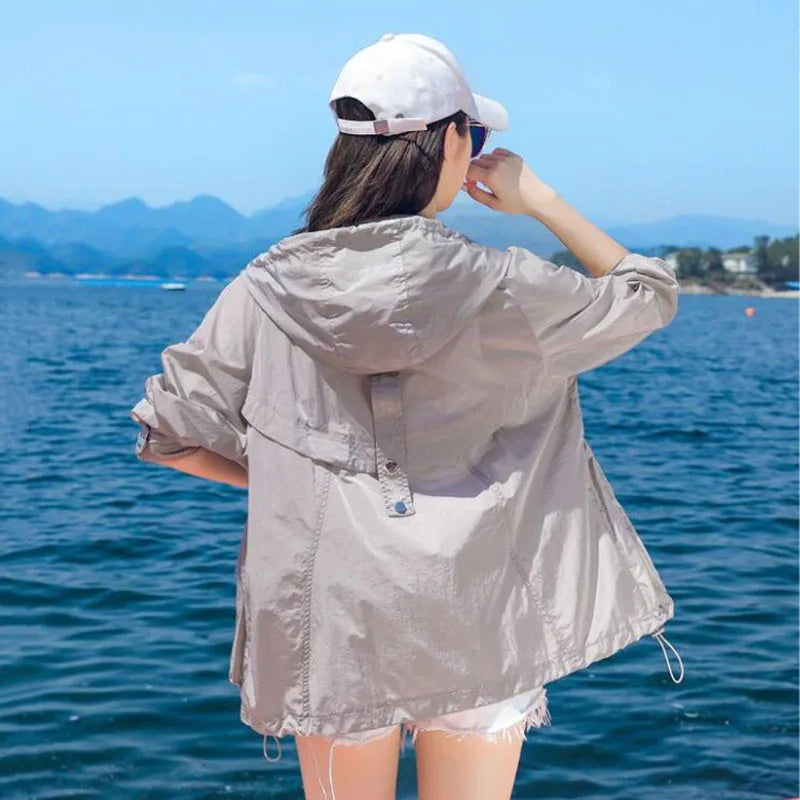 Fien - Lichte zomer windbreaker met capuchon