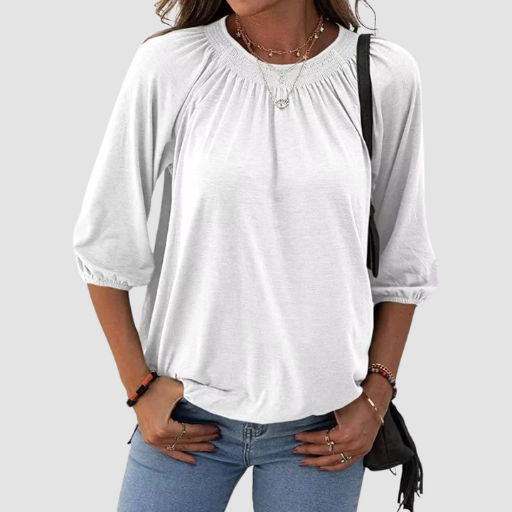 Zoya – Loose-Fit Dames Top met Halve Mouwen