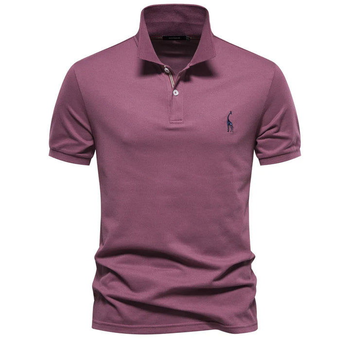 Caleb – Luxe Katoenen Polo met Hertenborduursel