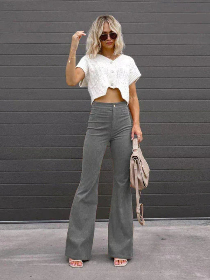 VelvetFlare – Trendy Corduroy Flare Broek Dames