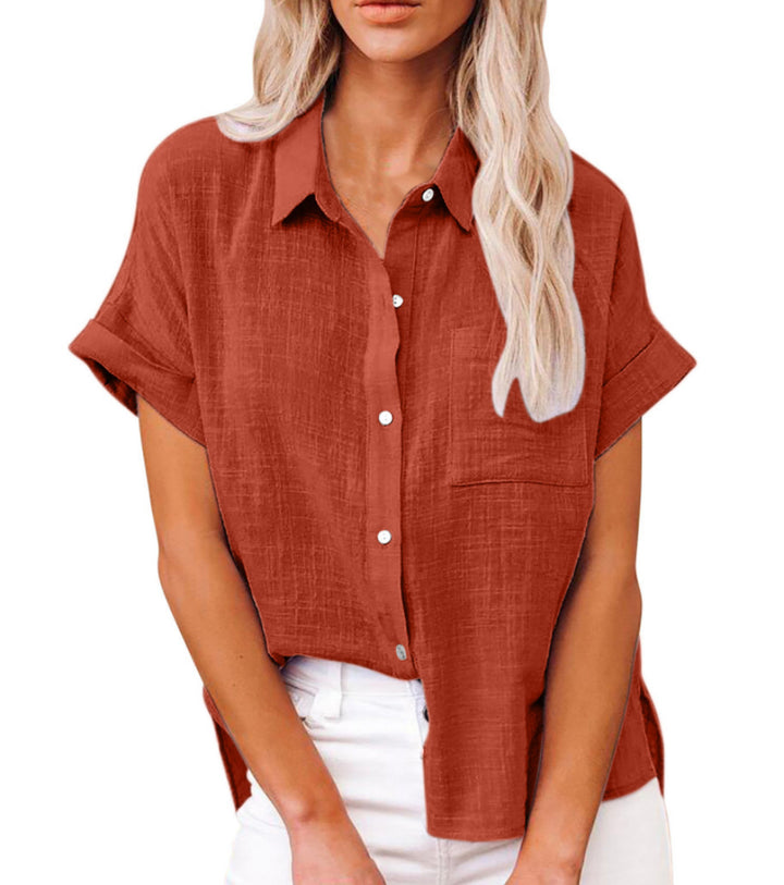 Yara – Luchtige Katoen-Linnen Blouse Dames