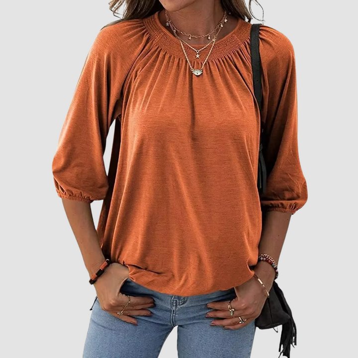 Zoya – Loose-Fit Dames Top met Halve Mouwen