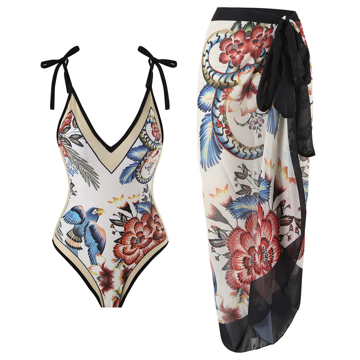 WaveGrace – Vintage Badpak met Ruffles dames