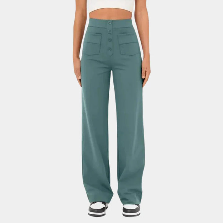 Liva – Rechte Broek met Hoge Taille Dames (kopie)
