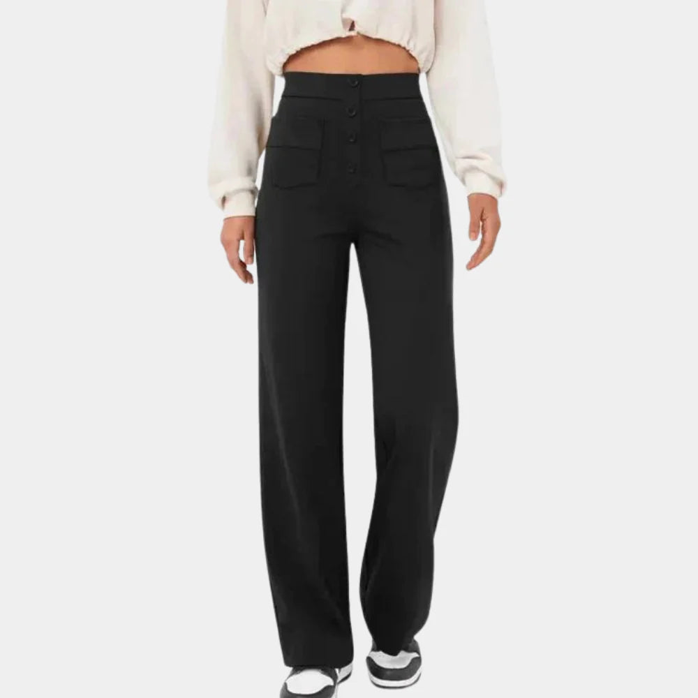 Liva – Rechte Broek met Hoge Taille Dames (kopie)