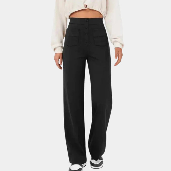 Liva – Rechte Broek met Hoge Taille Dames (kopie)