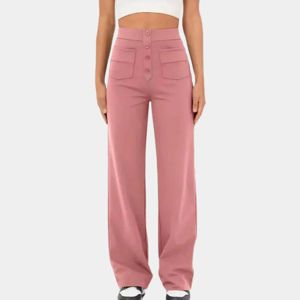 Liva – Rechte Broek met Hoge Taille Dames (kopie)