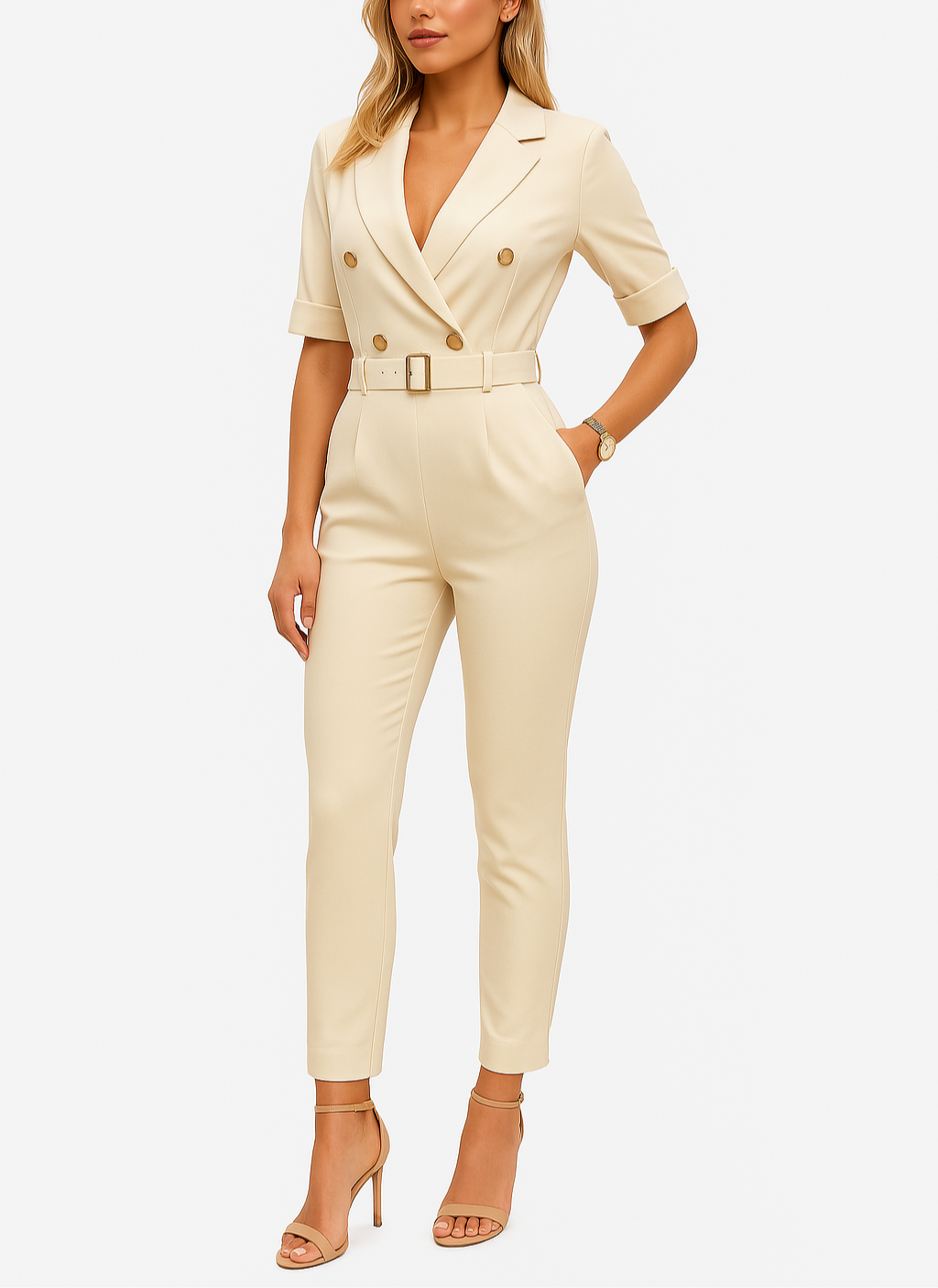 Eleganza – Jumpsuit met Ceintuur voor Dames