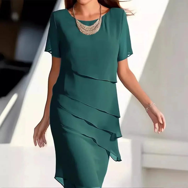 Luxe Chiffon Midi Jurk Dames