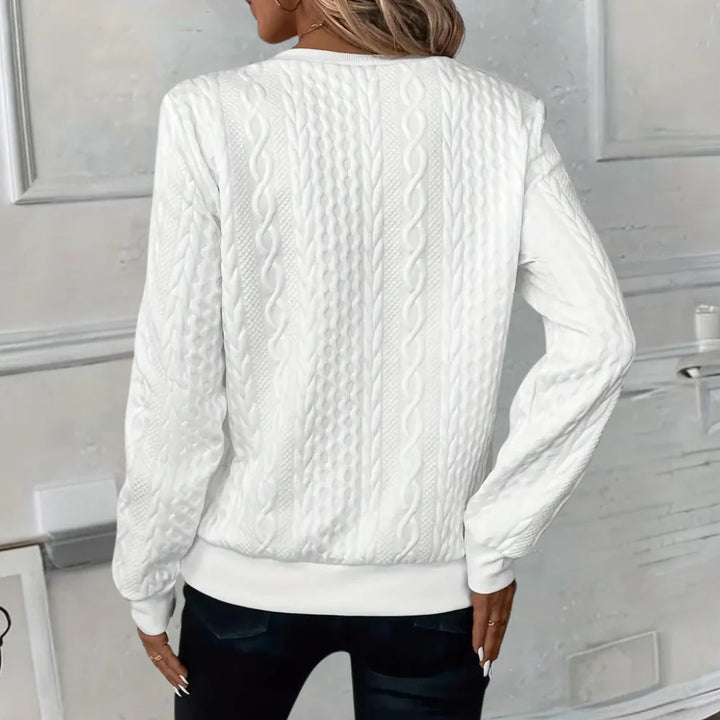 Yara – Casual V-hals Trui met Rits