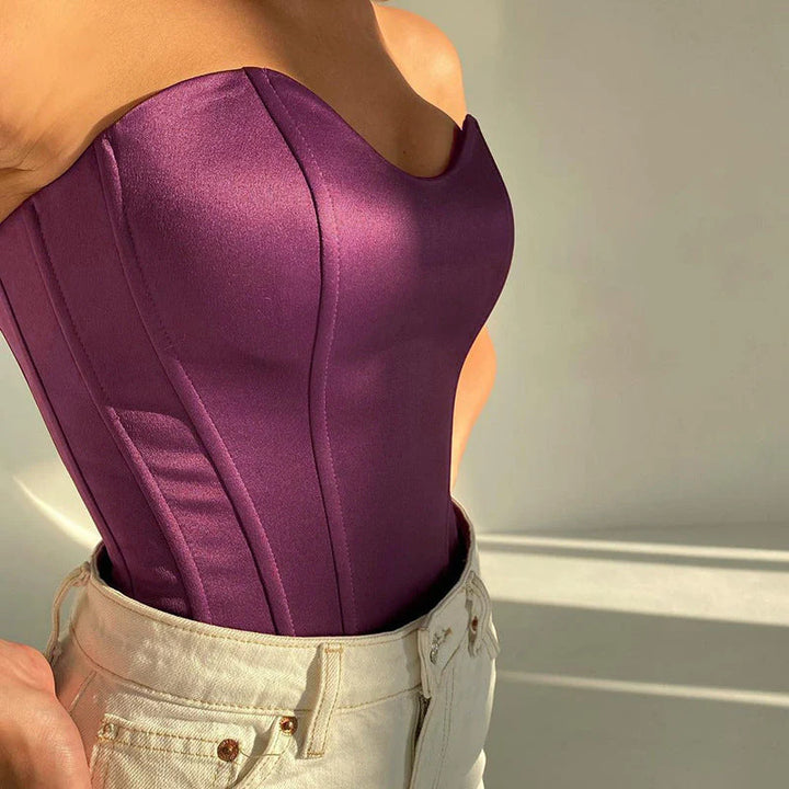 Elin – Strapless Korset Crop Top Dames