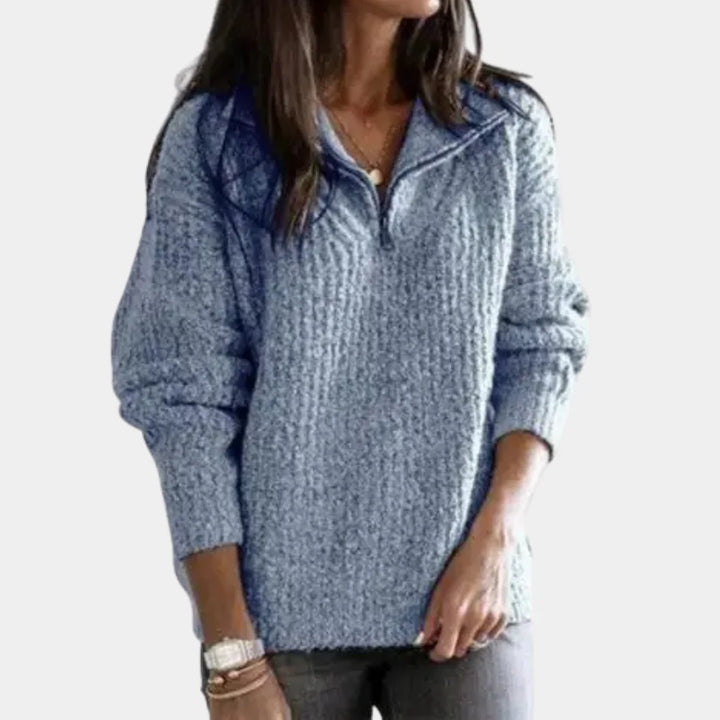 Isabella - Chique Comfort Trui met Halve Rits voor Dames