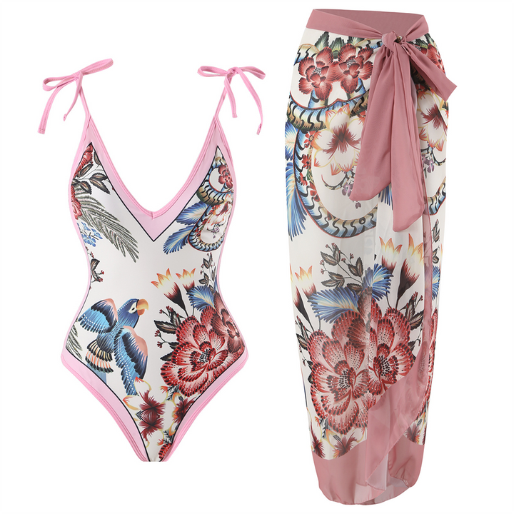 WaveGrace – Vintage Badpak met Ruffles dames