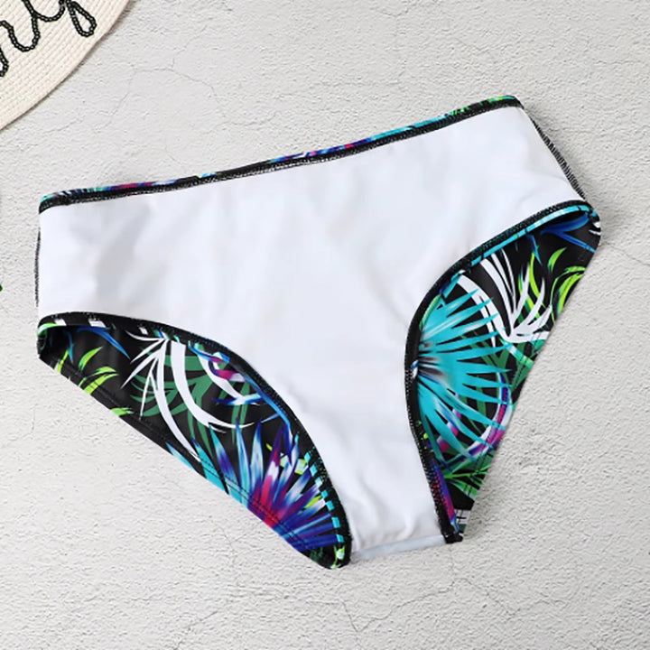 Bikini met Hoge Taille en Bladprint Dames