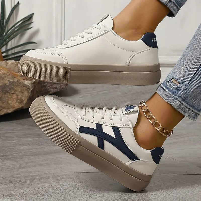 Dames Sneakers met Kleurblokken en Sportieve Look