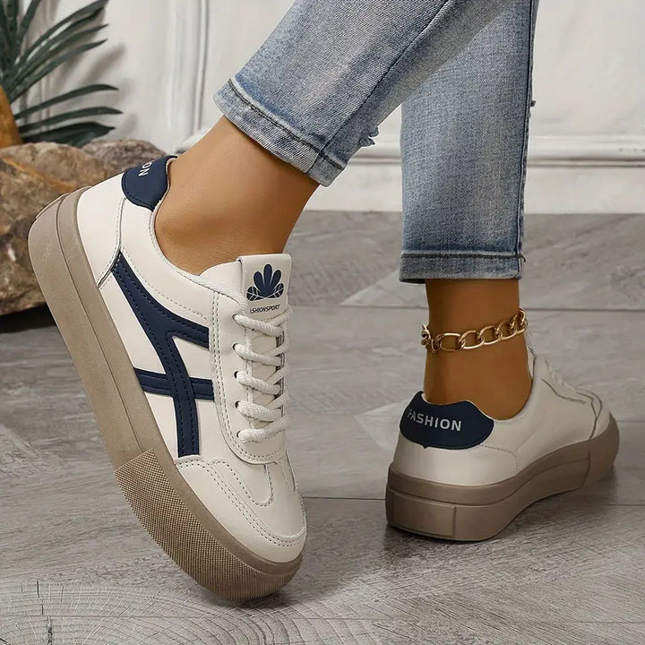 Dames Sneakers met Kleurblokken en Sportieve Look
