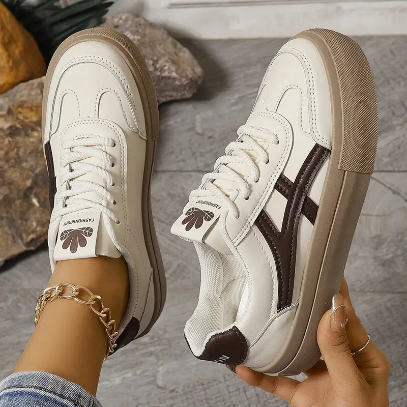 Dames Sneakers met Kleurblokken en Sportieve Look
