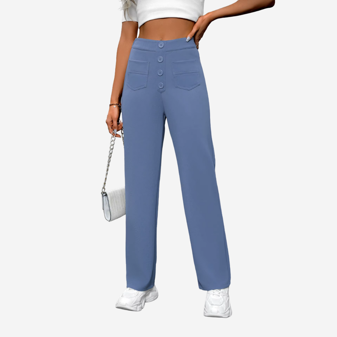 Liva – Rechte Broek met Hoge Taille Dames (kopie)