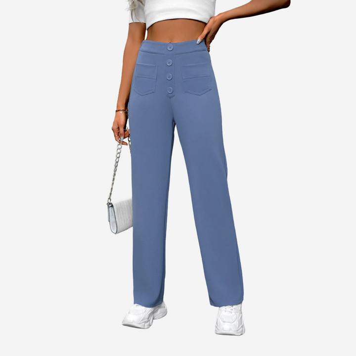 Liva – Rechte Broek met Hoge Taille Dames (kopie)