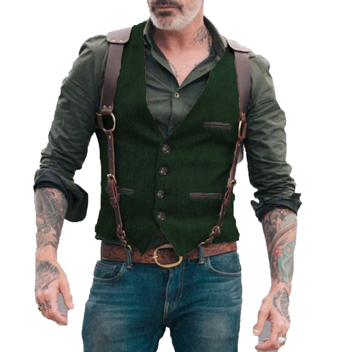 Dominic – Heren Gilet in Herringbone Stijl