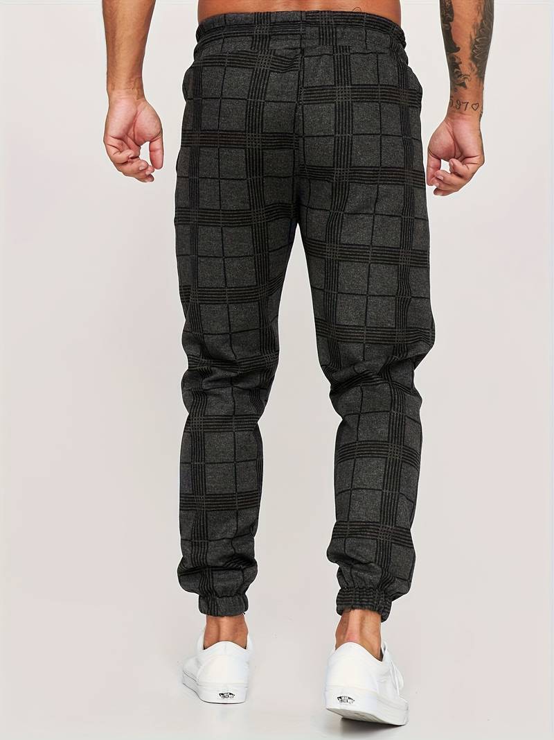 UrbanFit – Geruite Slim Fit Joggers voor Heren