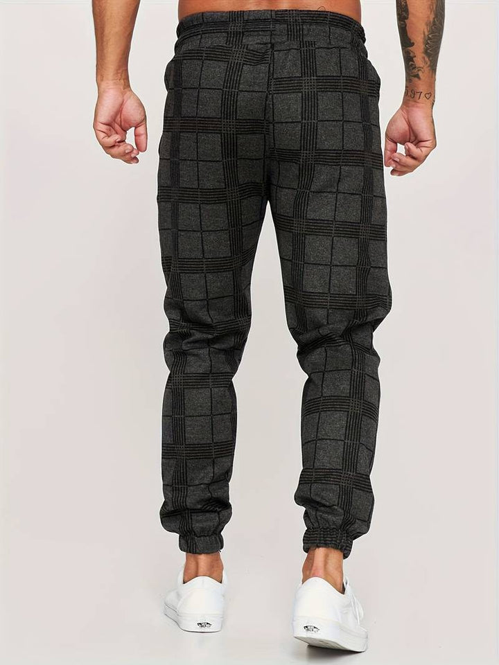 UrbanFit – Geruite Slim Fit Joggers voor Heren