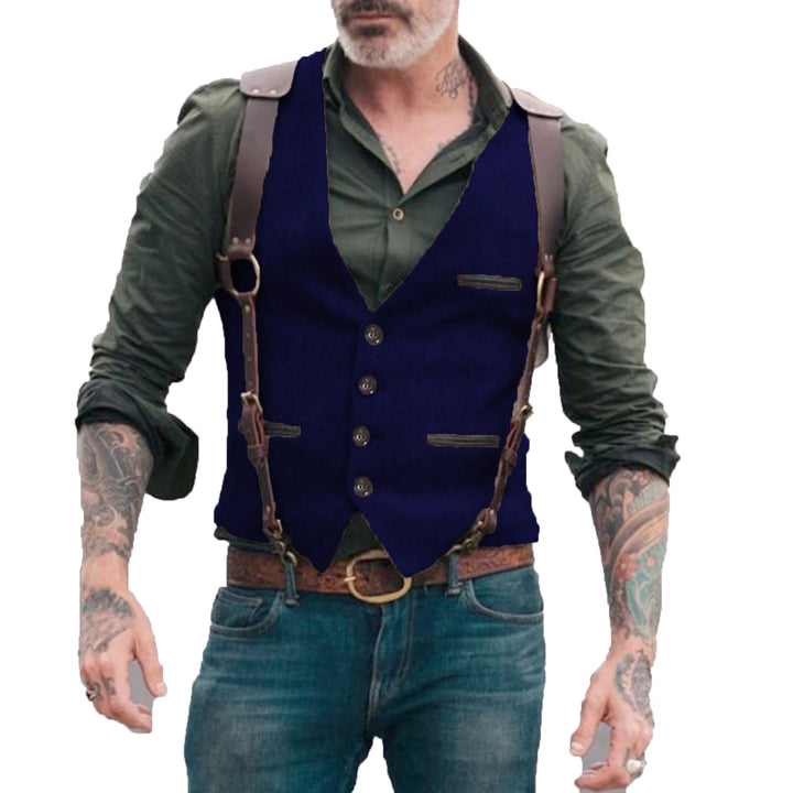 Dominic – Heren Gilet in Herringbone Stijl